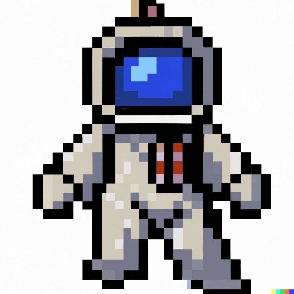 an astronaut, pixel art